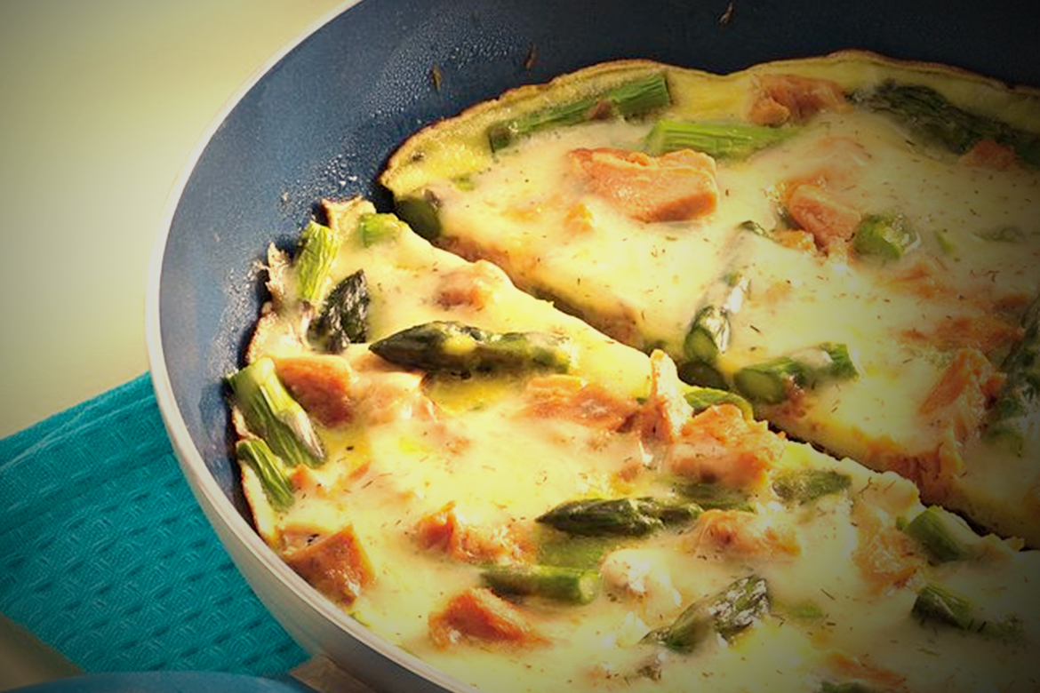 Salmon asparagus frittata egg recipes
