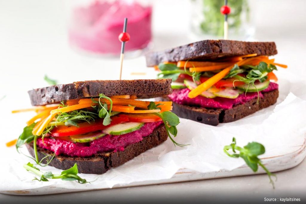 Healthy Beet Hummus Sandwich