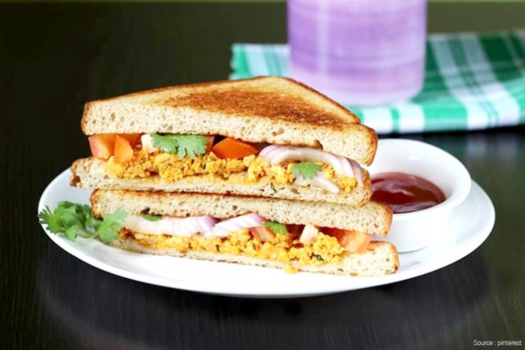 Vegan Paneer Bhurji Sandwich