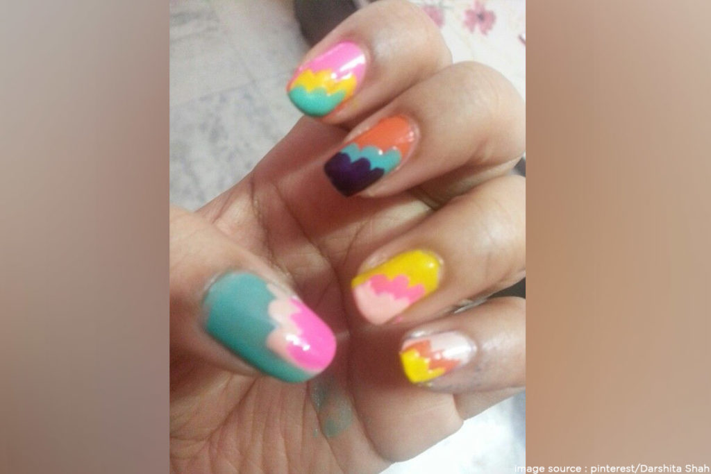Colorful Clouds Nail Art