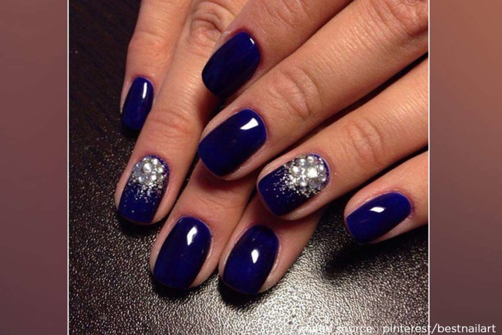 Dark Blue Nail Art