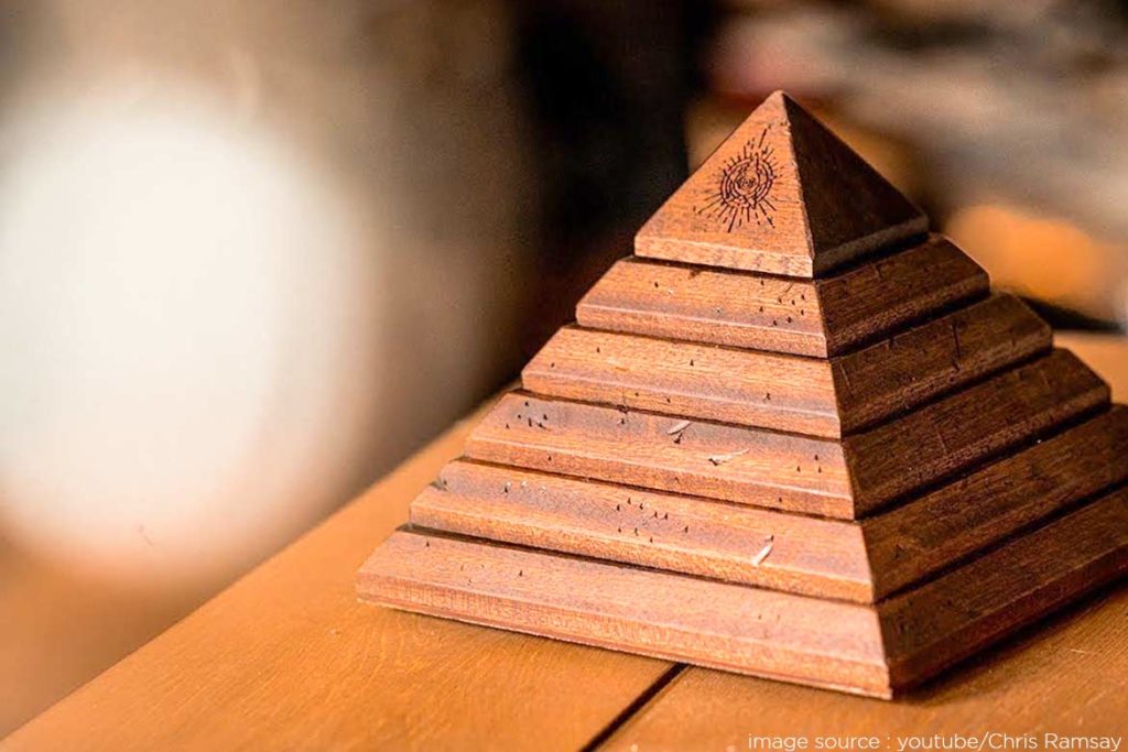 A pyramid shaped or gopura