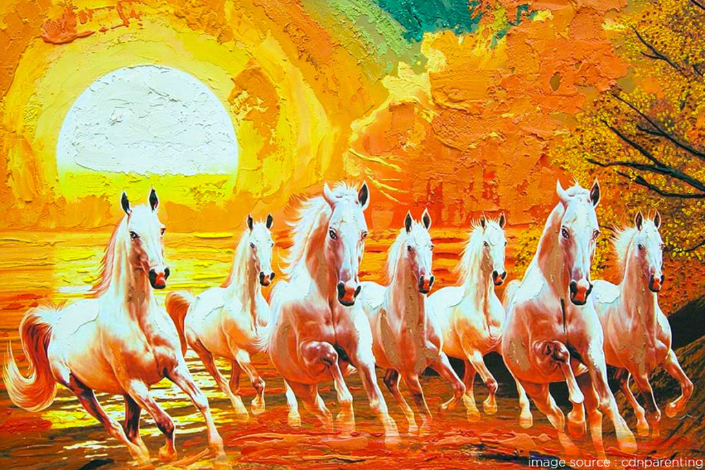 Hang a picture of red galloping horses in the south direction for a steady flow of money and harmony